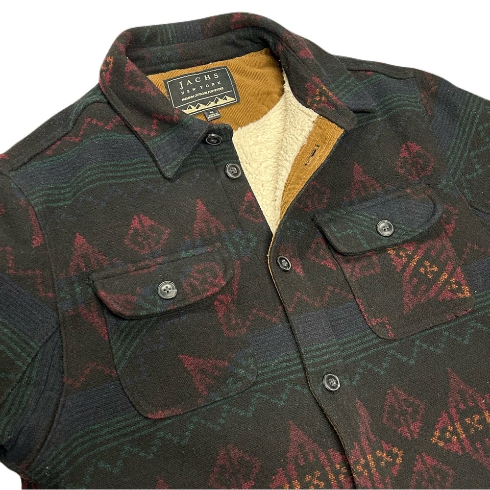 Jachs‎ NY Southwestern Jacket Shacket Mens M Wool Blend Sherpa Aztec Country